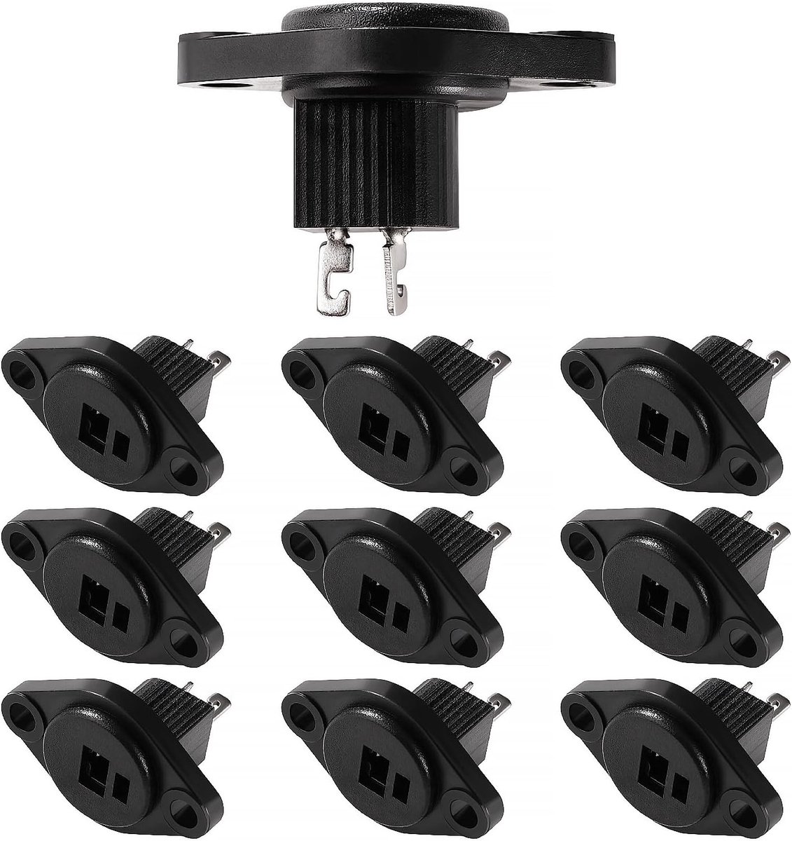 SnelShoppen - 10 Stuks 2-Pins DIN Speaker Jack, DIN HiFi Speaker Kabel Connectoren met Loodverbinding, Voor Speakers, Kwaliteitsmateriaal, Zelfassembl
