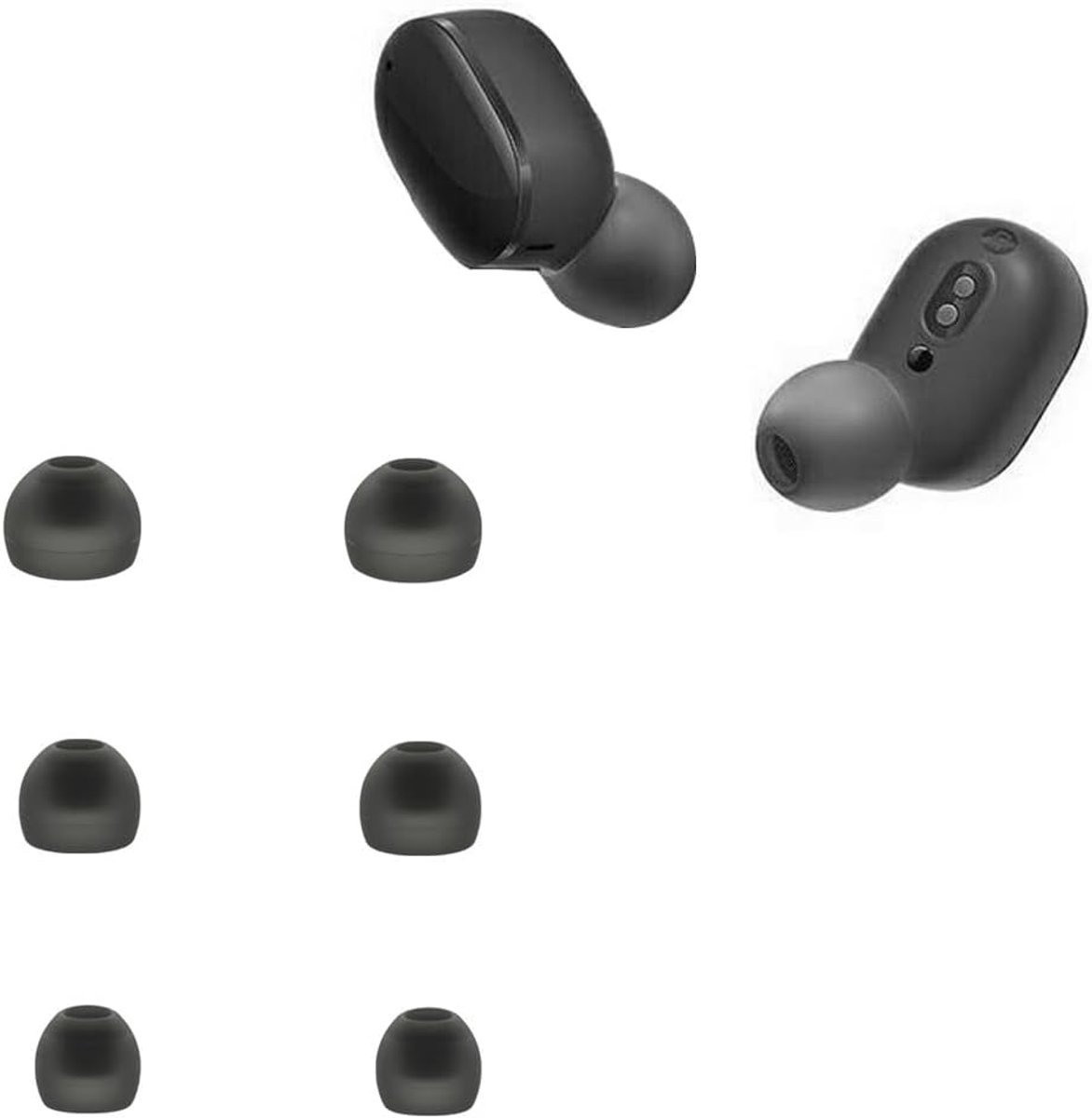 SnelShoppen - Vervangende Silicone Oordopjes voor In-Ear Hoofdtelefoons, Compatibel met AirDots 3/2/1, Zacht en Flexibel, Wasbaar, 6 Stuks, Ideaal als