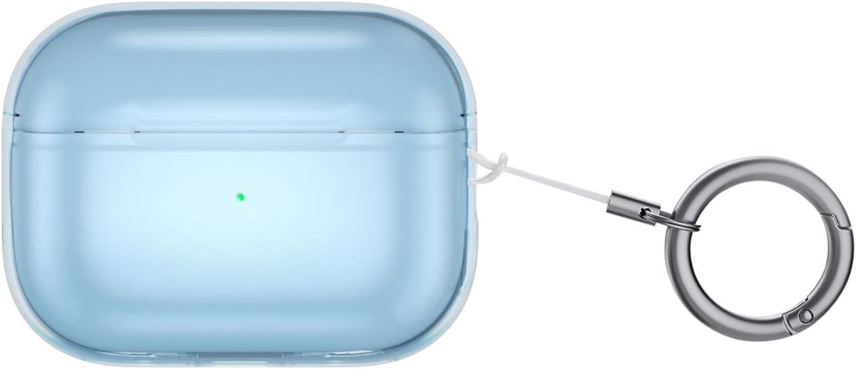 SnelShoppen - GIOPUEY Transparante Beschermhoes voor Airpods Pro 3 2025, TPU Schokbestendig, Ultra Dun, Krasbestendig, Blauw, Flexibel en Lichtgewicht