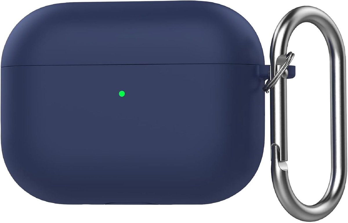 SnelShoppen - Cilicone Beschermhoes Geschikt voor Airpods Pro 3 2025, Ultra Dun, Schokbestendig, Krismbestendig, Donkerblauw, Perfect voor Dagelijks G
