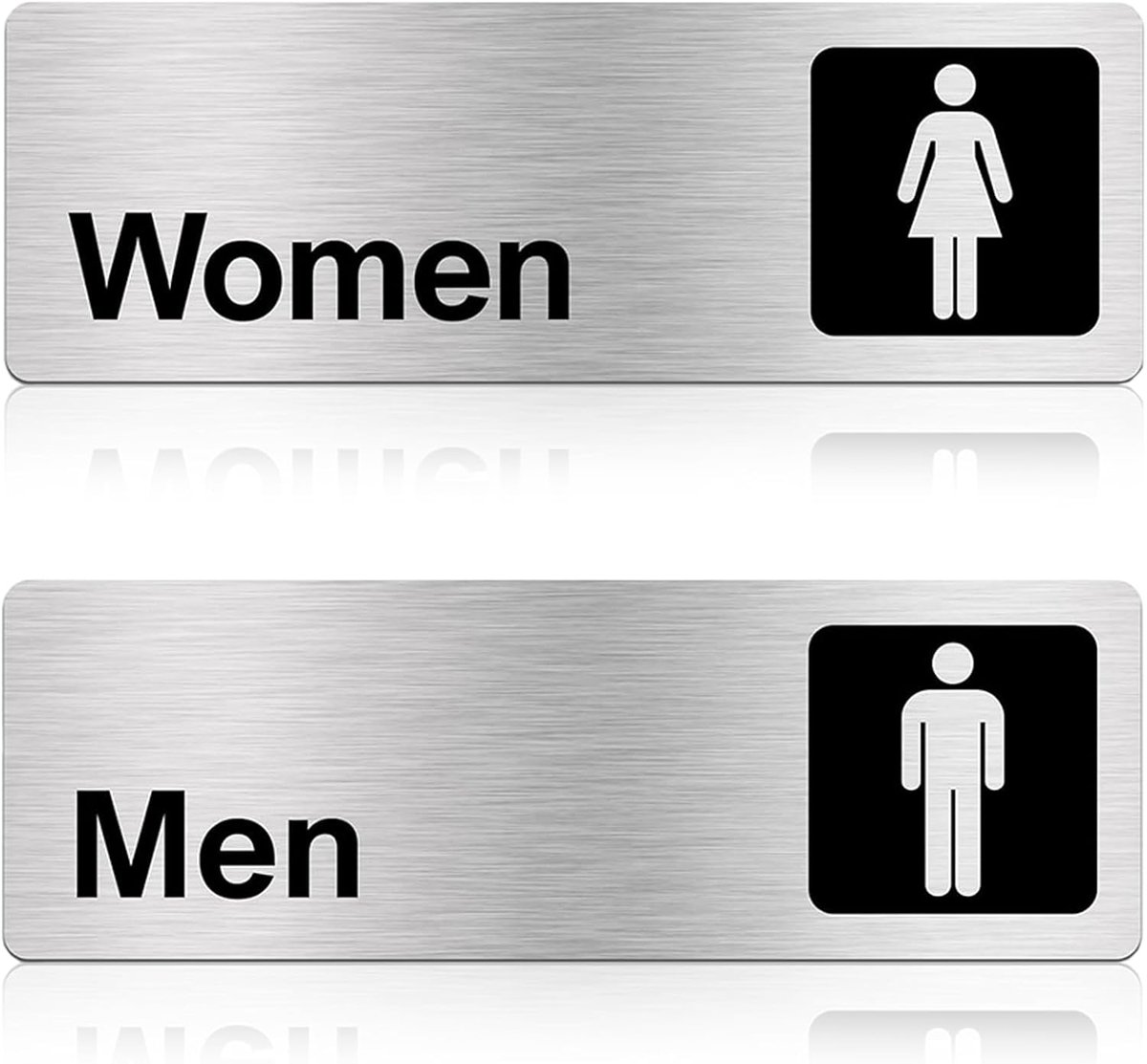 Toiletdeurbordjes 2pcs - Roestvrij staal - Mannen en vrouwen pictogrammen - Duidelijke aanduiding voor toiletten - ShopVlot