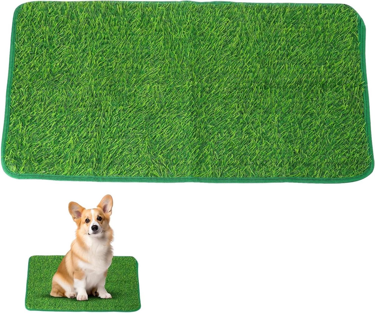 Hondentoilet Kunstgras - Huisdierplasmat - Zindelijkheidstraining Puppy - 3-laags drainage - 46 x 70 cm - Groen