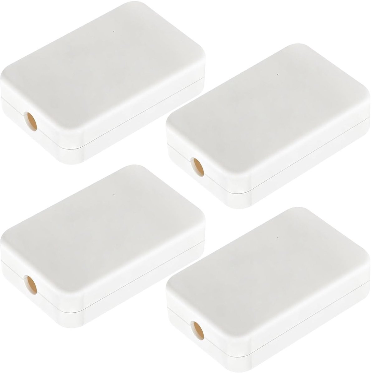 Set van 4 Mini Aansluitdozen 55 x 35 x 15 mm Wit voor Elektronische Projecten en Circuitborden - Duurzaam ABS Materiaal, Opbouwdoos voor Verbindingen