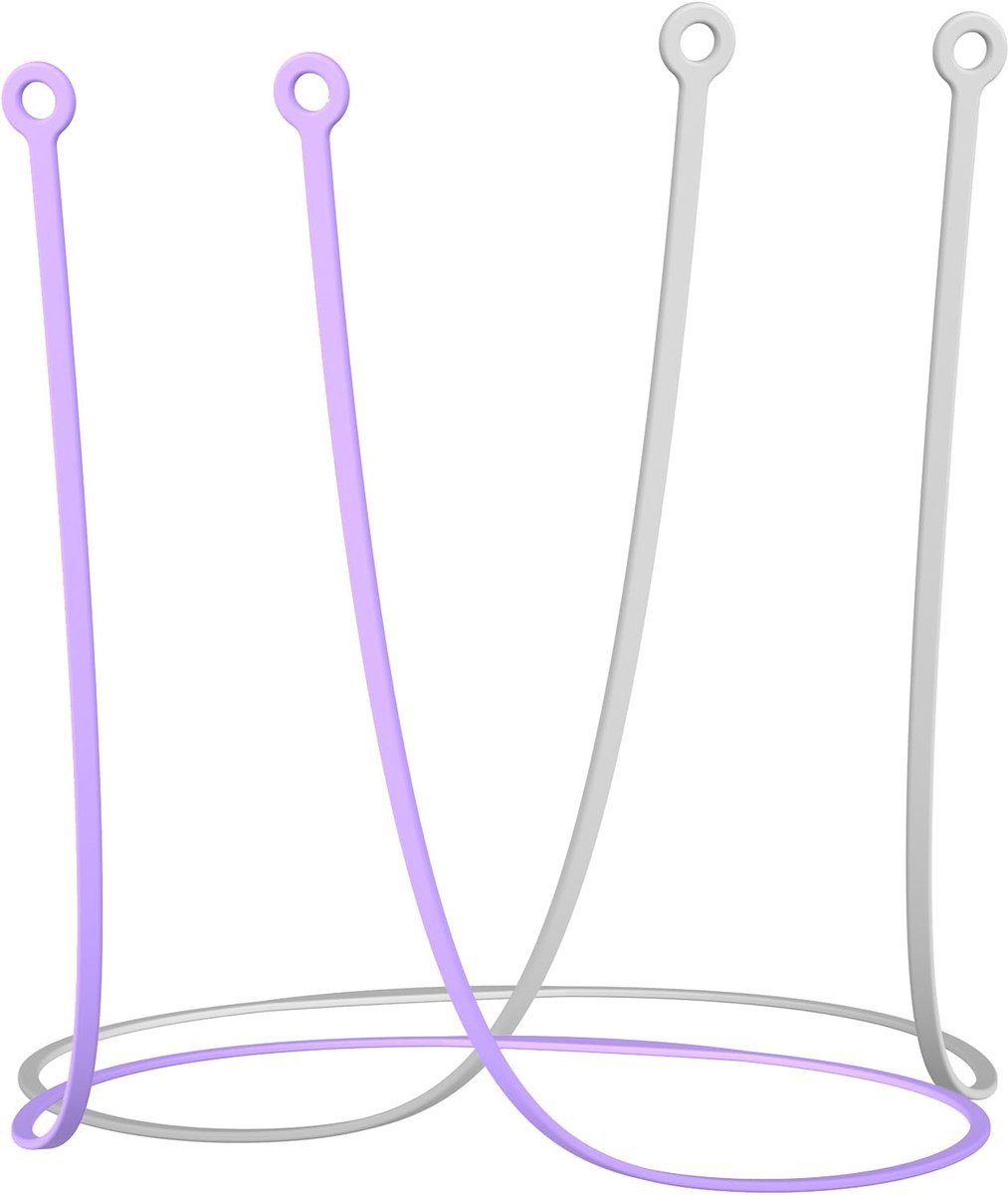 Oordopjes Verbindingskoord - 2 Stuks - Oordopjes Koord - Oortjes - Siliconen Sportkoord - Oordopjes Koord - Sportoortelefoonbandjes - Voor Hardlopen of andere sport - 52cm - Wit, paars