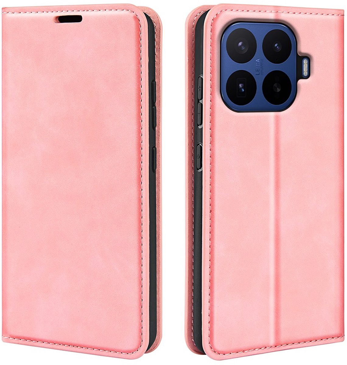 MobyDefend Hoesje - Geschikt voor Xiaomi 17T Pro - Luxe Wallet Bookcase (Magnetische Sluiting) - Roze