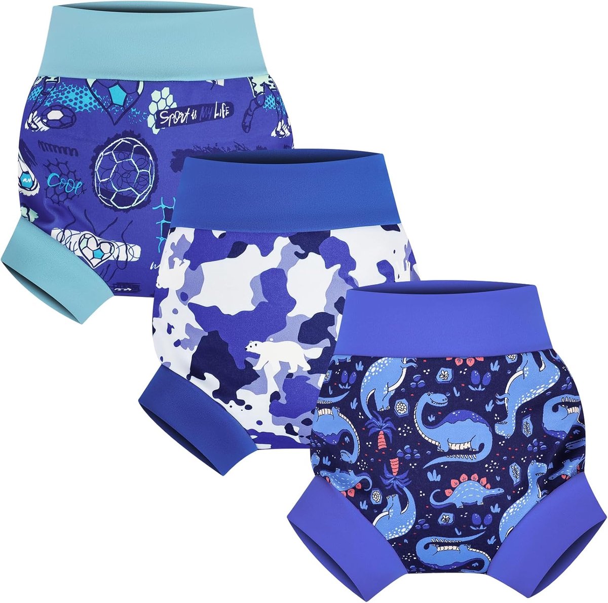 SnelShoppen - Herbruikbare zwemluiers voor baby's, 3-pack zwemluiers jongens en meisjes, ecologisch, waterdicht, verstelbaar, ideaal voor zwembad en s