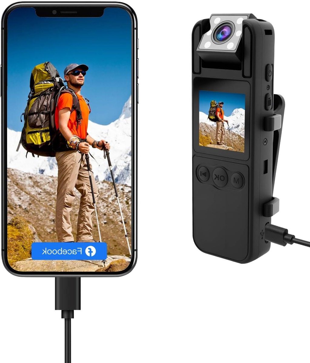 Bodycam met audio - Draagbare camera - Persoonlijke veiligheid - Inclusief 64GB kaart - 1080P HD video - Zwart