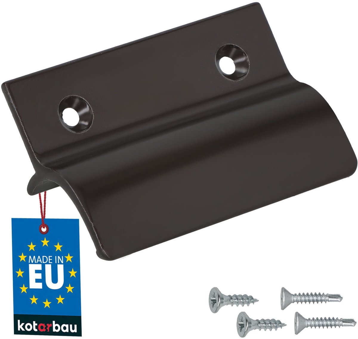 KOTARBAU® Balkondeurgreep - Terrasdeurgreep 65 x 45 mm - Aluminium - Deurgreep Balkon - Terrasdeurgreep met Brug - Bruin