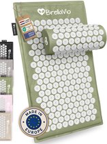 BrellaVio Spijkermat Set met Spijkerkussen - Groen - 74x44 cm - Acupressuur Mat - Spijkerbed - Acupunctuur Kussen - Shakti Massage