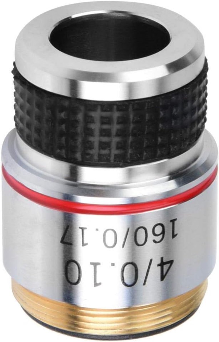 SnelShoppen - Achromatische lenzen voor biologische microscoop 4X 185, 30.5 mm, aluminium legering, hoge kwaliteit, 160/0.17, helder beeld, duurzaam,