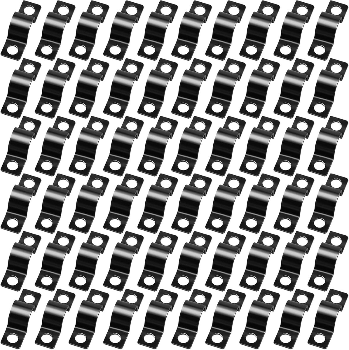 SnelShoppen - 60 Stuks U Buisklemmen, 10mm Diameter, Sterke Kabelclips voor Schroef, Stalen Klemmen voor Pijpleiding Elektrische Leiding, Lege Buizen