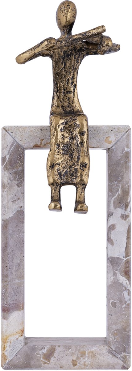 PTMD Aleria Gold Casted Alu Violin Lady On Marble Base