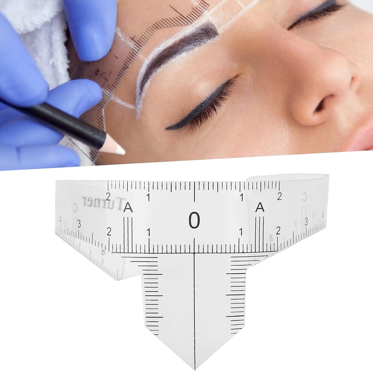 SnelShoppen - Eyebrow Ruler Microblading Accessoire Voor Nauwkeurige Oogbrows, Transparante Microblading Liniaal Voor Professionele Make-up, Hoogwaard