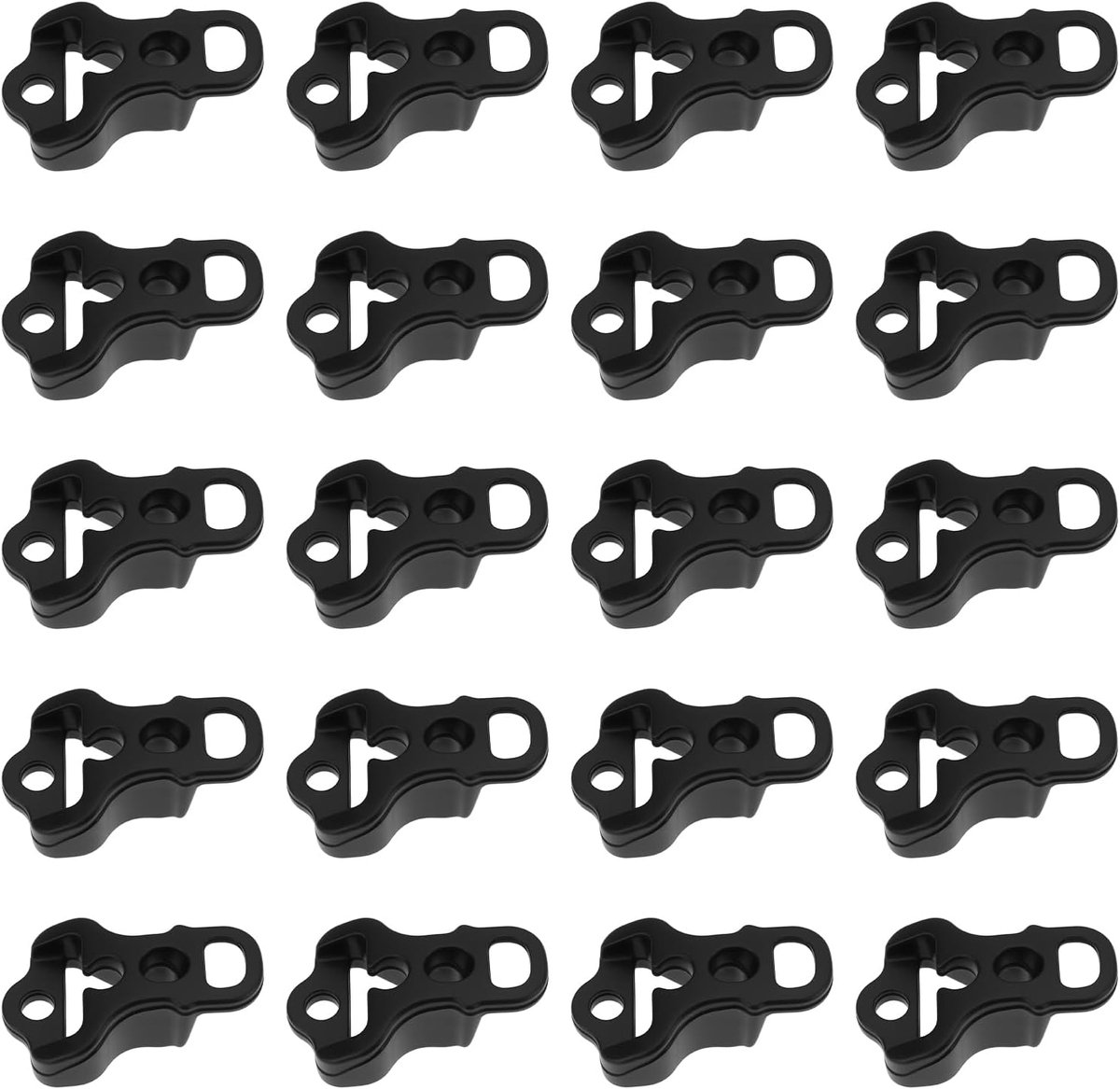 SnelShoppen - 20 Stuks Tent Touw Gespen Verstellers Koord Spanners voor 2-4mm Paracords 12mm Guyline voor Buiten Kamperen, Tarp, Zeil