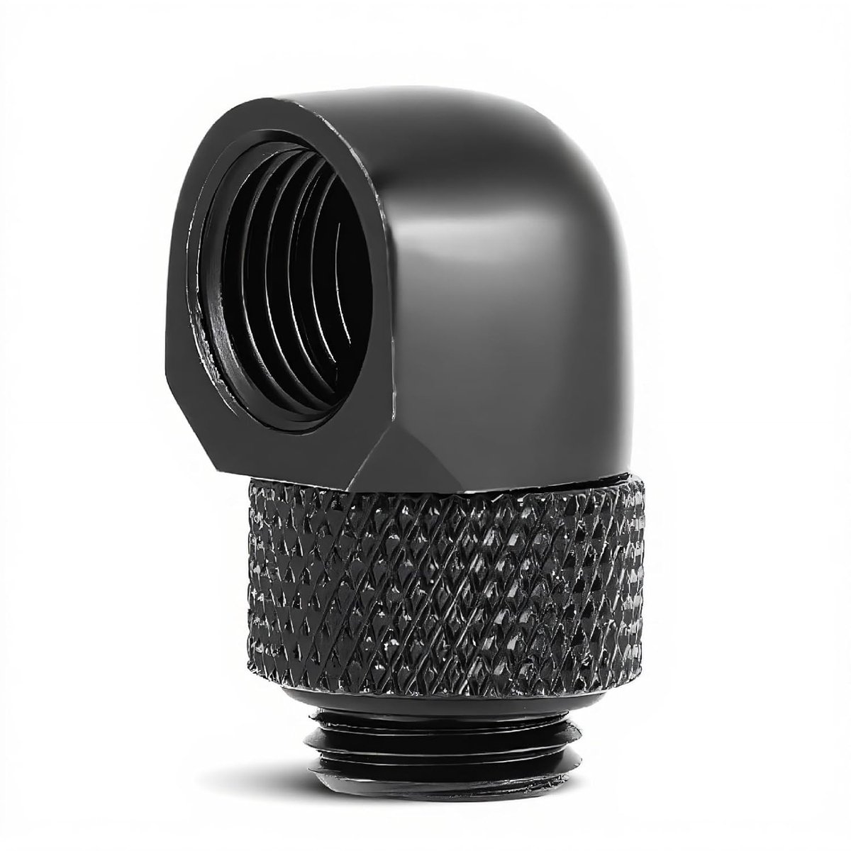 Waterkoeling Elleboog Connector - Draaiende Fitting - PC Koeling Optimaliseren - 90 Graden Draaibaar - G1/4 Schroefdraad - Zwart