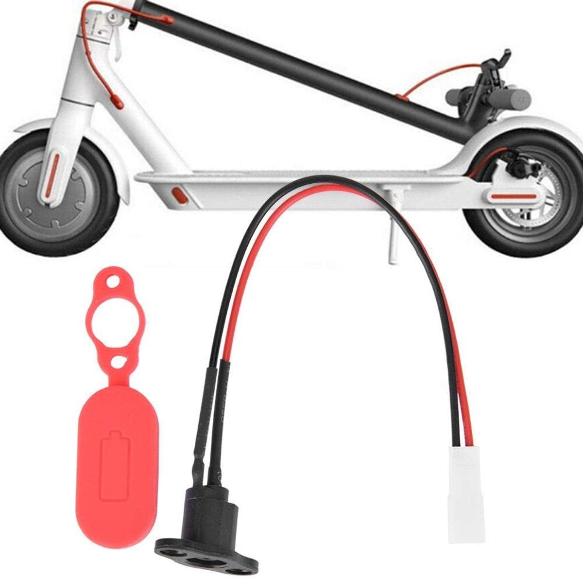 SnelShoppen - Connector Plug Acculader voor Xiaomi M365 Elektrische Scooter, Siliconen Bescherming met Waterdichte Cover, Duurzaam en Stevig, Handige