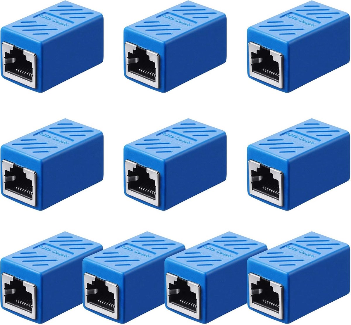 SnelShoppen - 10x RJ45 Coupler Ethernet Verlengadapter, Netwerk Connector voor Cat7/Cat6/Cat5e/Cat5 Ethernet Kabel Coupler Vrouwelijk naar Vrouwelijk