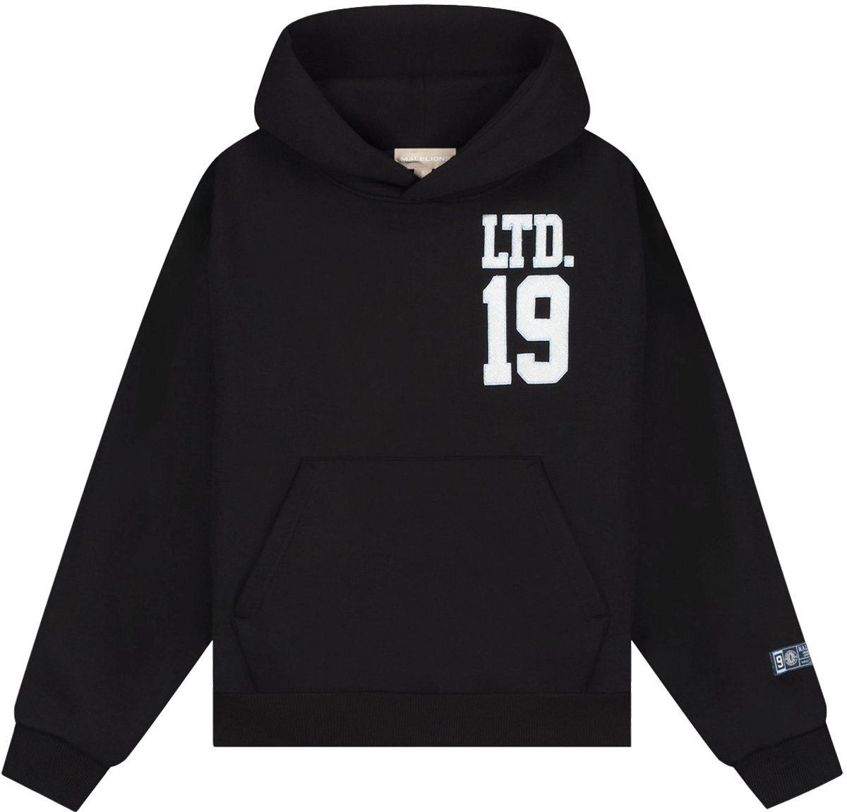 Malelions sherpa applique match hoodie in de kleur zwart.
