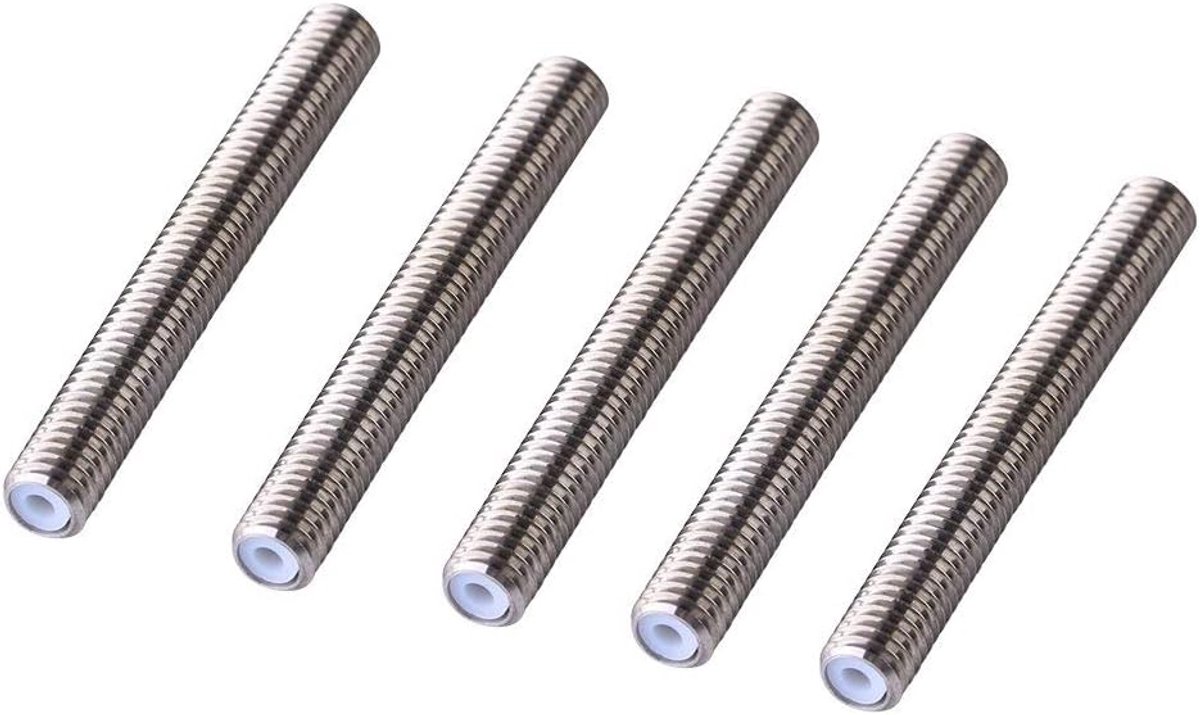 SnelShoppen - 5x RVS M6 D¡§1senhals met PTFE Slang voor 3D Printer MK8 Extruder 1.75mm - Duurzaam en Betrouwbaar