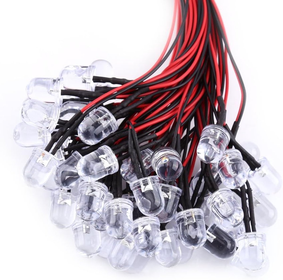 SnelShoppen - 50 stuks LED diodes, voorgemonteerd, waterdicht, 3mm blauw, 9-12V, energiezuinig, ideaal voor feest, tuin, camping, decoratie