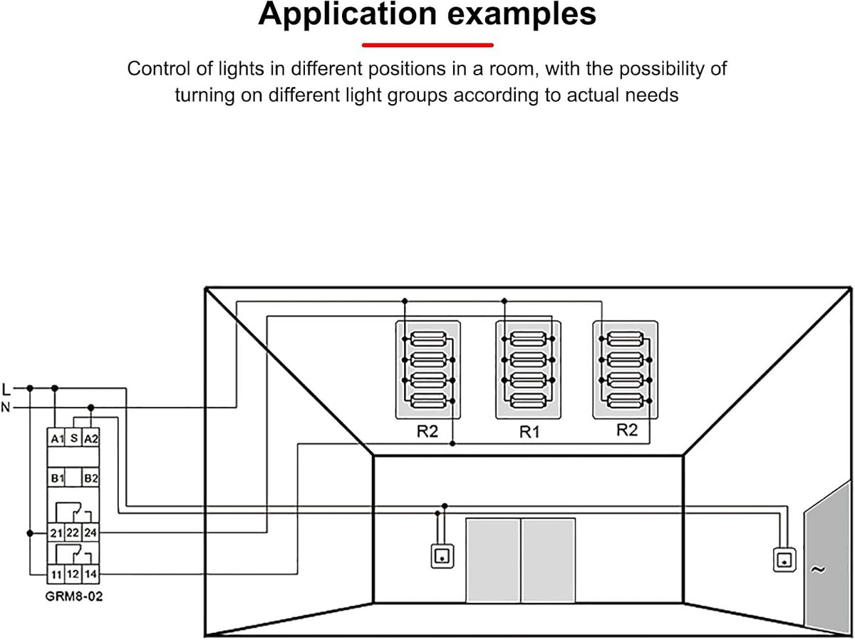 SnelShoppen - GRM8-02 Elektronische Impulsrelais Slotrelais Geheugenrelais AC 230V, Din Rail Impulsrelais Multi Punt Controle