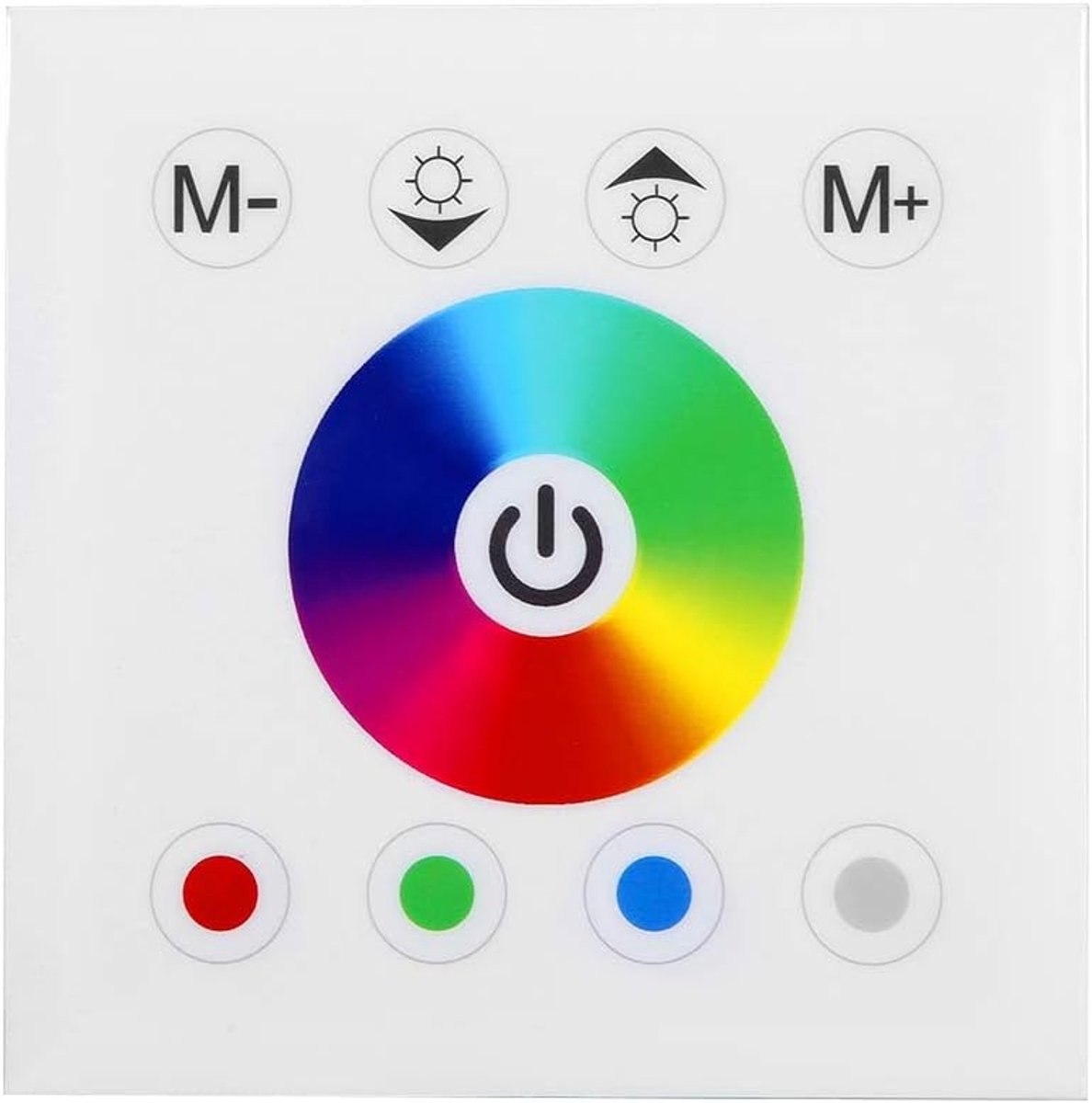 SnelShoppen - Touch Panel Controller Wandmontage RGBW LED Dimmer Schakelaar voor LED Stripverlichting - Kleurvol, Elegant, Wit, Capacitive Touch, Dimb