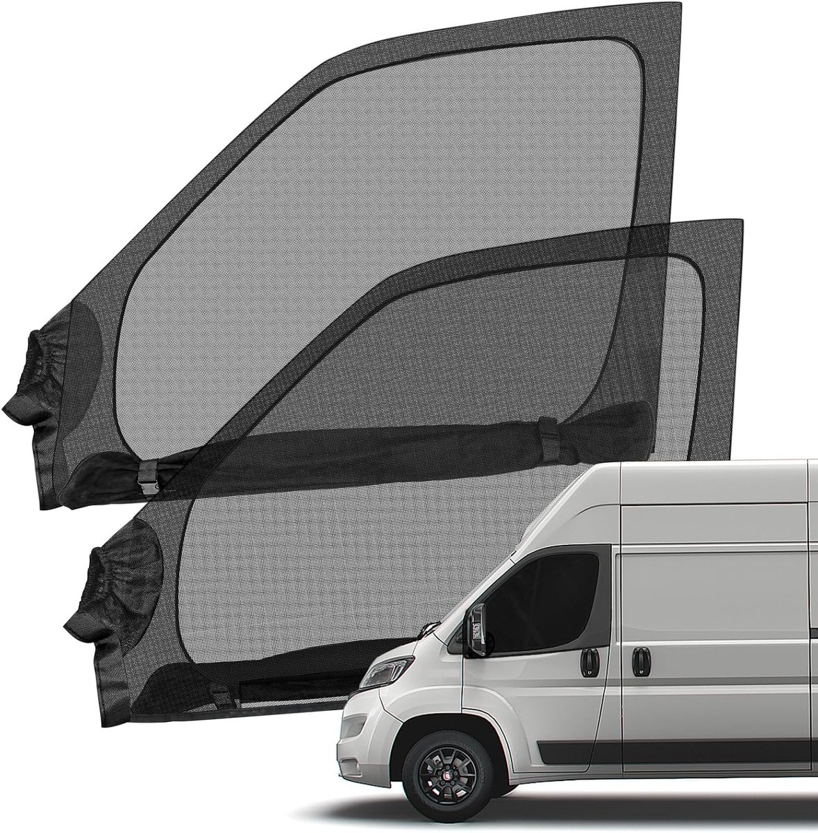 SnelShoppen - Vervangende Insectenbeschermingsrooster voor Fiat Ducato/Peugeot Boxer/Citroen Relay 2006-2025 - Magnetisch Muggennet - Ademend - 2 Stuk