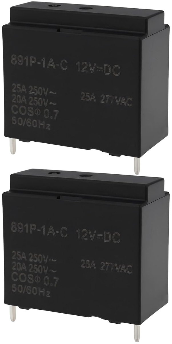 SnelShoppen - 2 Stuks 4Pin Relais 891P-1A-F-C 12VDC voor Koelkast, Wasmachine, Droger - Universeel Toepasbaar