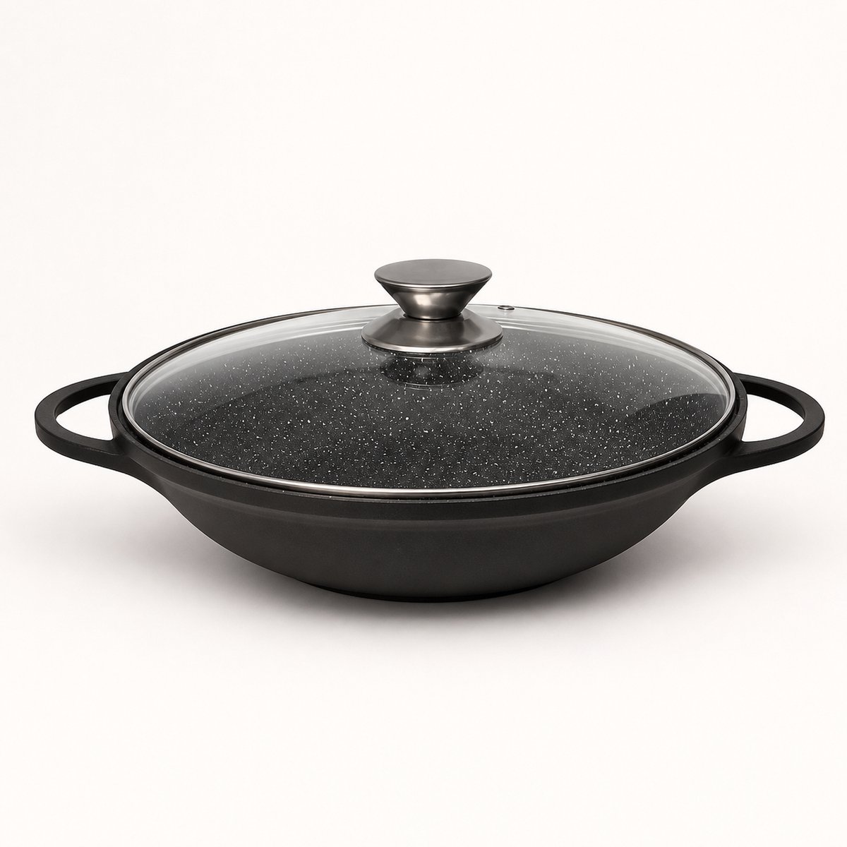 Cheffinger Wokpan XXL met Deksel - 40cm - Zwart - Inductie van Cheffinger