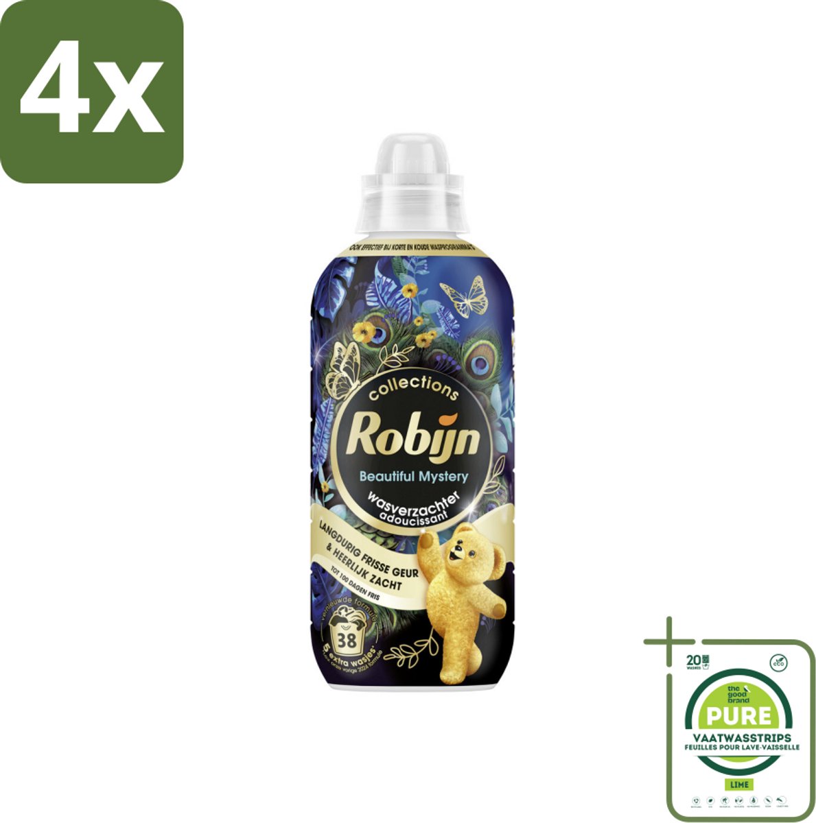 Robijn – Wasverzachter – Beautiful Mystery – 765 ml - Voordeelverpakking - 4 stuks - Wasverzachter - Wasverzachter geur