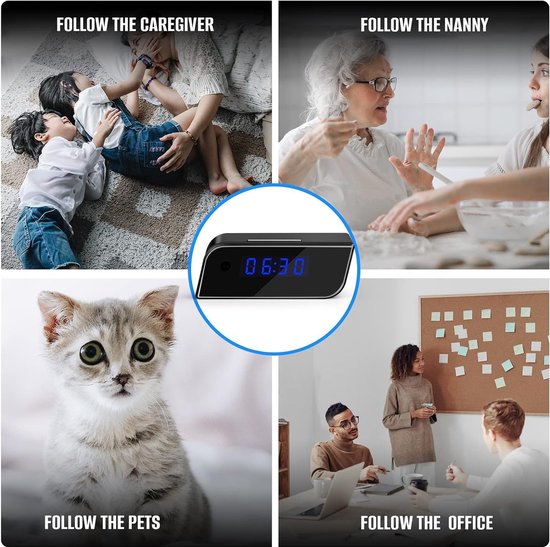 Mini DV Camera - Spionage Wekker - Huis Beveiligen - Infrarood Nachtzicht - 10 x 5 x 4 cm - Zwart van MINI — afbeelding 3