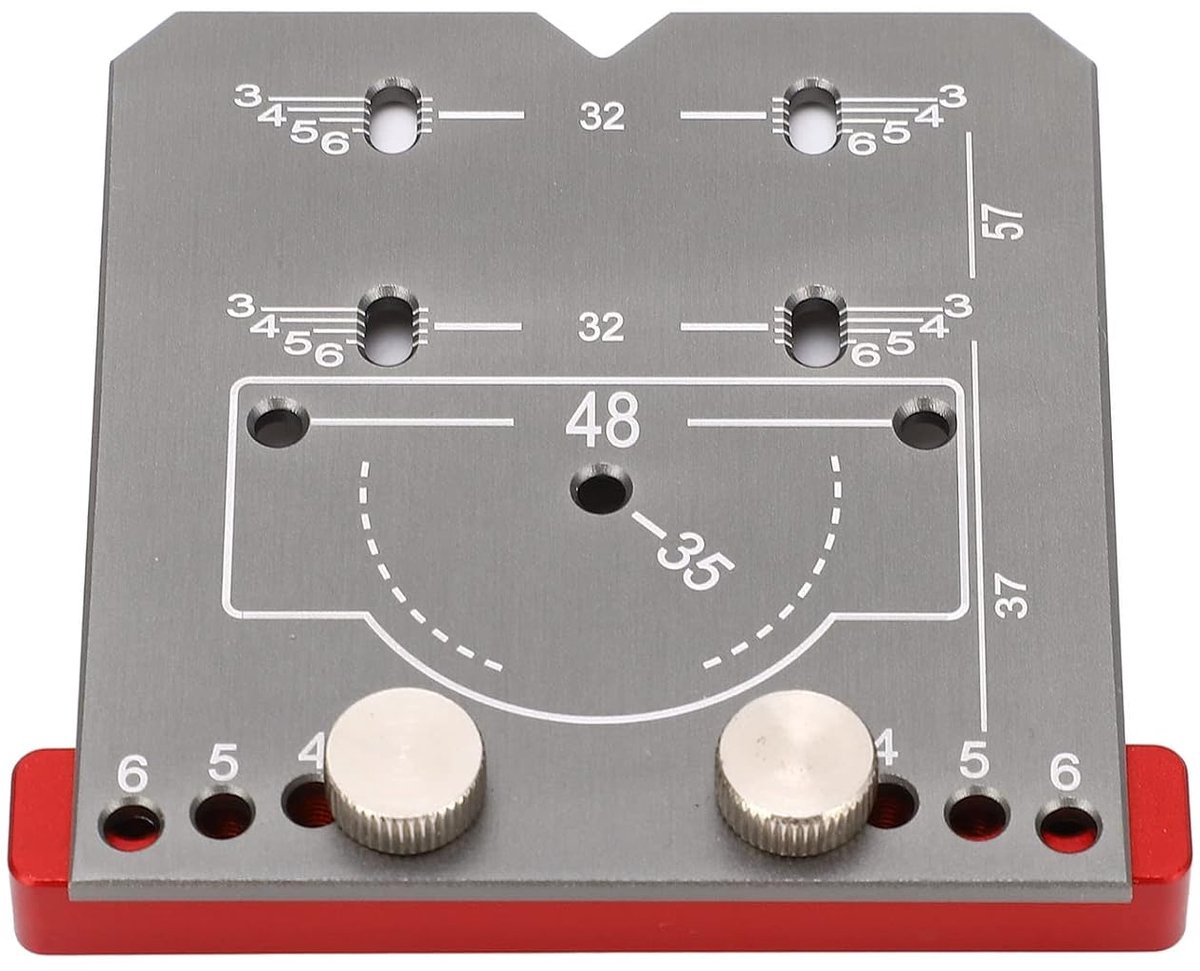 SnelShoppen - Hinge Jig Boorgids Locator Aluminium Kast Hardware Jig Tool voor Deurkasten Scharnier Montage (klemmen 1,5‑4cm)