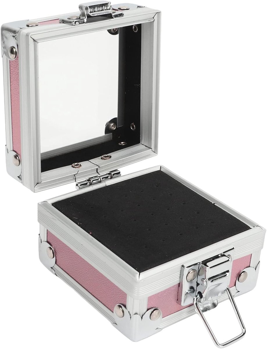 SnelShoppen - 25 Holes Nagelboor Bits Houder Aluminium Nagelboor Houder Doos Manicure Gereedschap Organizer met Display, Duurzaam en Modern