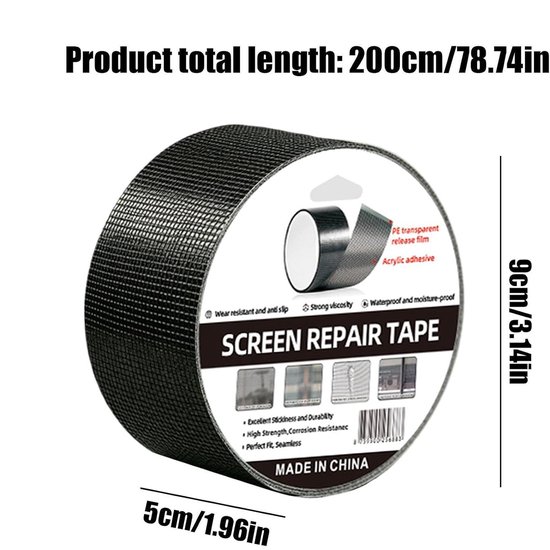 Hor Reparatieset - Glasvezel Tape - Snel Gaten Dichten - Zelfklevend - 1 Meter - Zwart — afbeelding 4