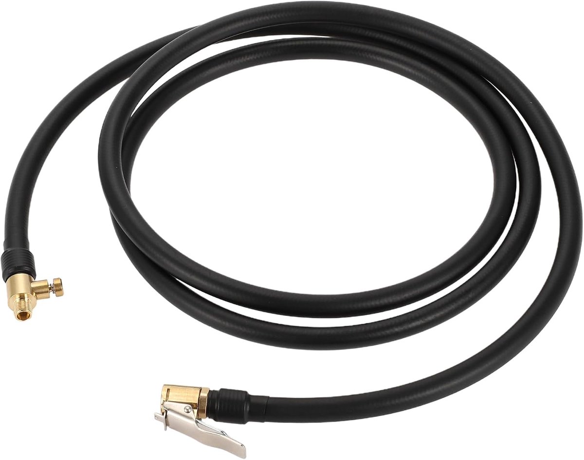SnelShoppen - Verlengslang voor Bandenpomp 180cm - Duurzame Rubber M8x0.8 - Zwart - Geschikt voor Auto, Motor en Fiets