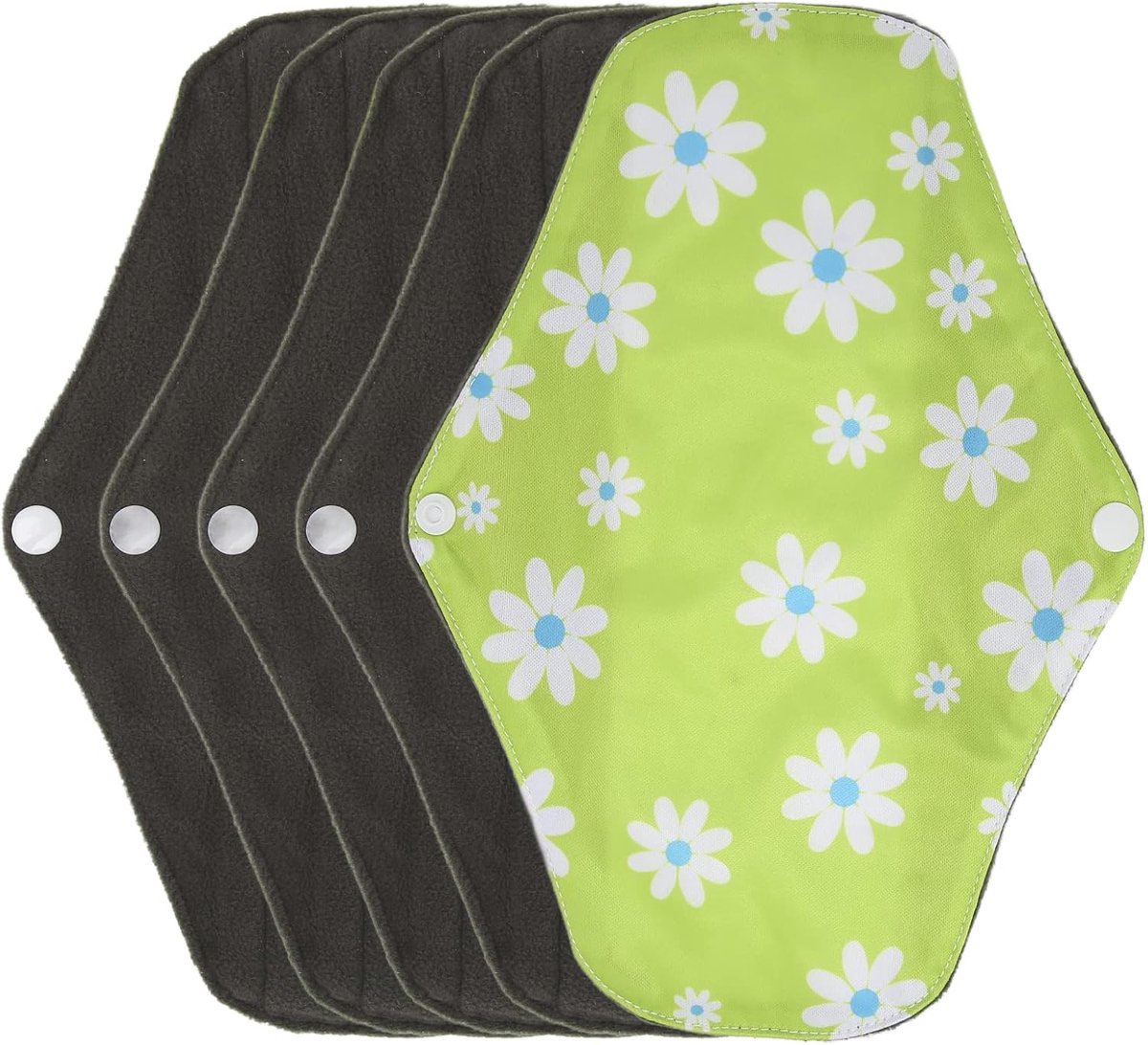 SnelShoppen - 5 Stuks Wasbare Bamboe Houten Katoenen Sanitaire Maandverbanden, Herbruikbaar, Geurabsorberend, Ademend, Comfortabel voor Vrouwen