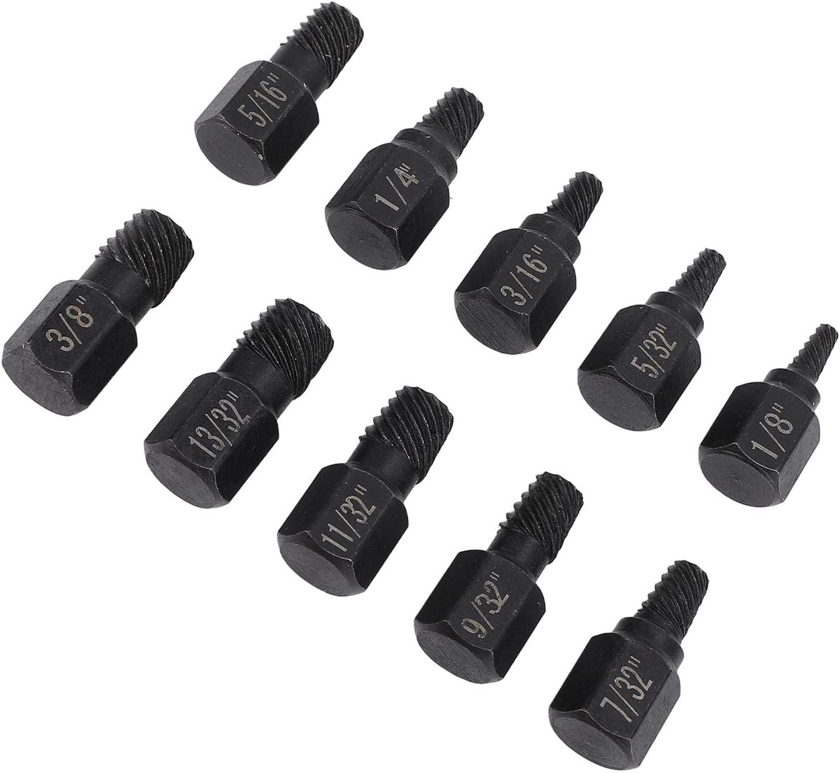 SnelShoppen - Schroevendraaier Set, Beschadigde Schroef Uithaal Kit, 10-delige CR V Stalen Hex Hoofd Bout, Links Draaiend Set met Schroevendraaier