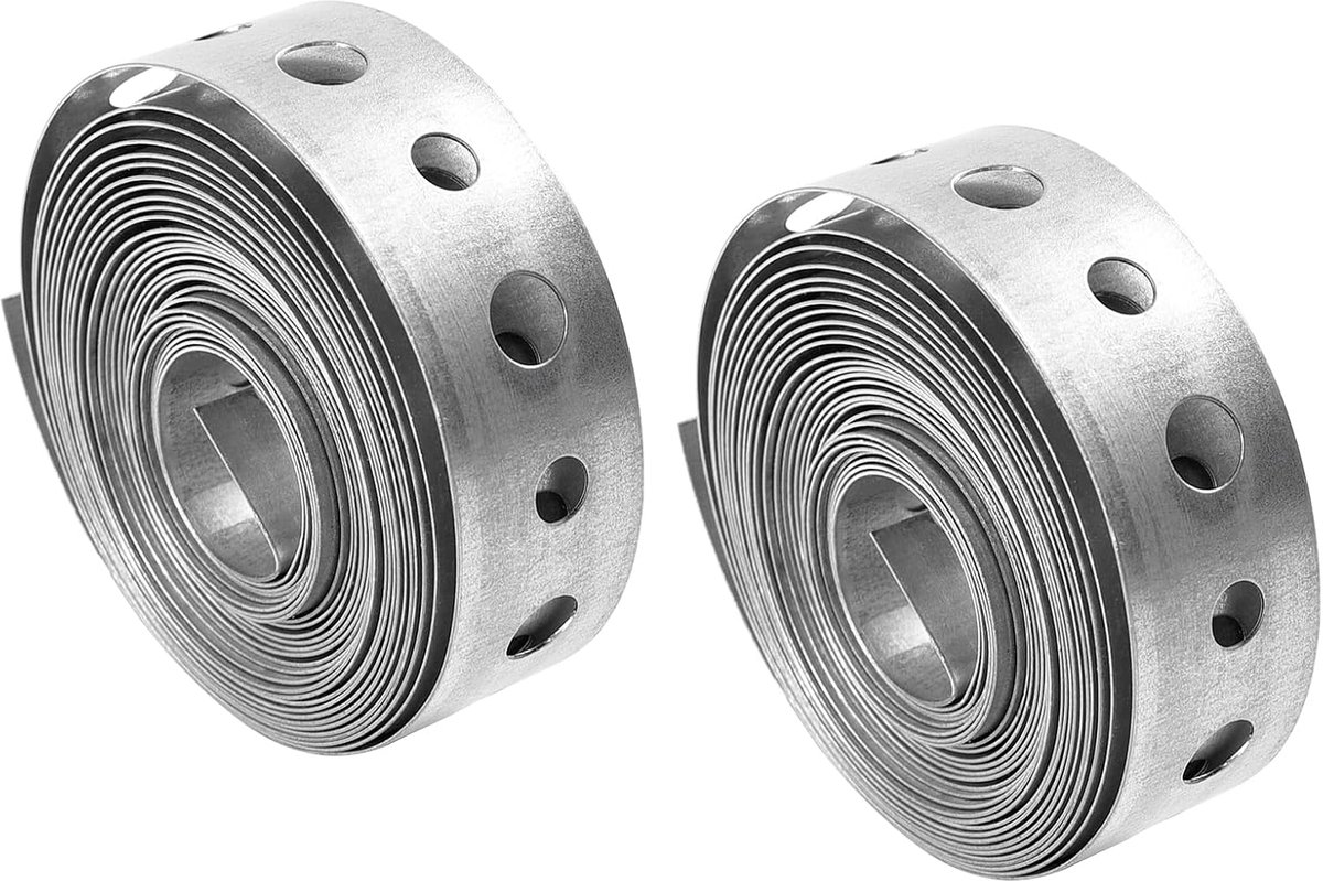 SnelShoppen - 3/4 Inch Geïmpregneerde Perforatietape, Metaal Bevestigingsband voor Doe-Het-Zelf, Tuinieren en Bouwprojecten, 2 Rollen