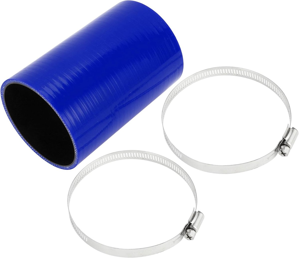 SnelShoppen - Aansluitkoppeling Silicone Slang met Klemmen 3.54" ID 5.91" Lengte 0 Graden Auto Silicone Slang Koelslang 4-Laags 5mm Dikte Zwart Blauw