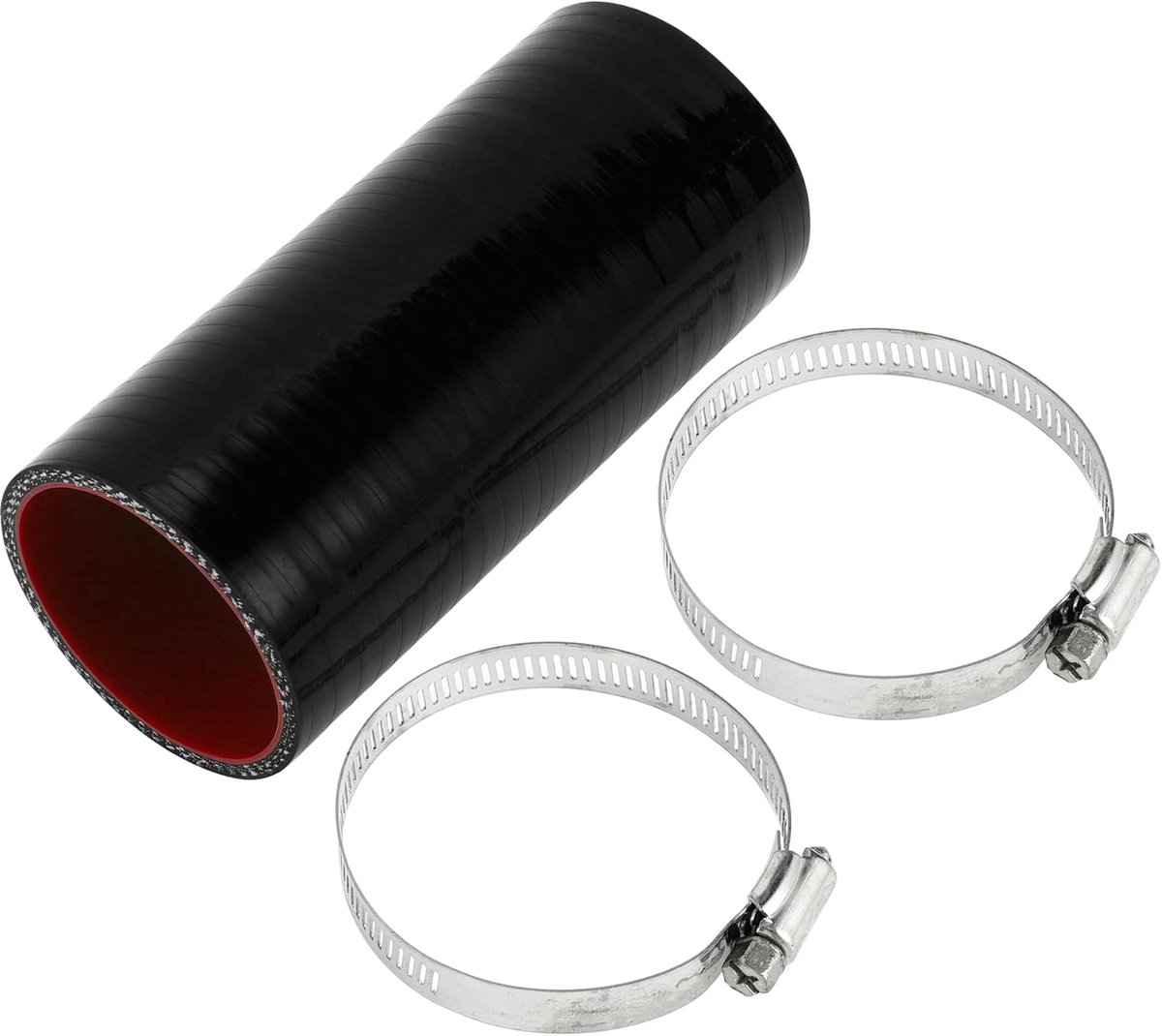 SnelShoppen - Siliconen Verbindingsslang 60mm ID 150mm Lengte 0° Auto Koelslang 4-Laags 5mm Dikte Zwart Rood - Turbo/Intercooler Slang Set