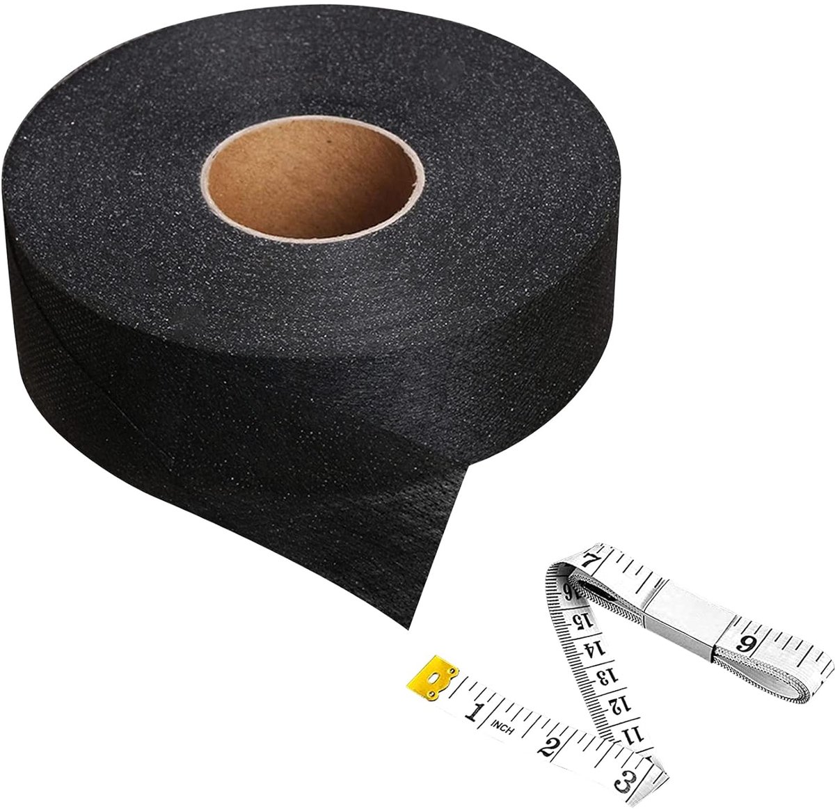 SnelShoppen - Strijkband Zwart 64 m x 4 cm | Hoge kwaliteit zoomband, wasbaar, ideaal voor gordijnen, broeken, kleding en naaiprojecten