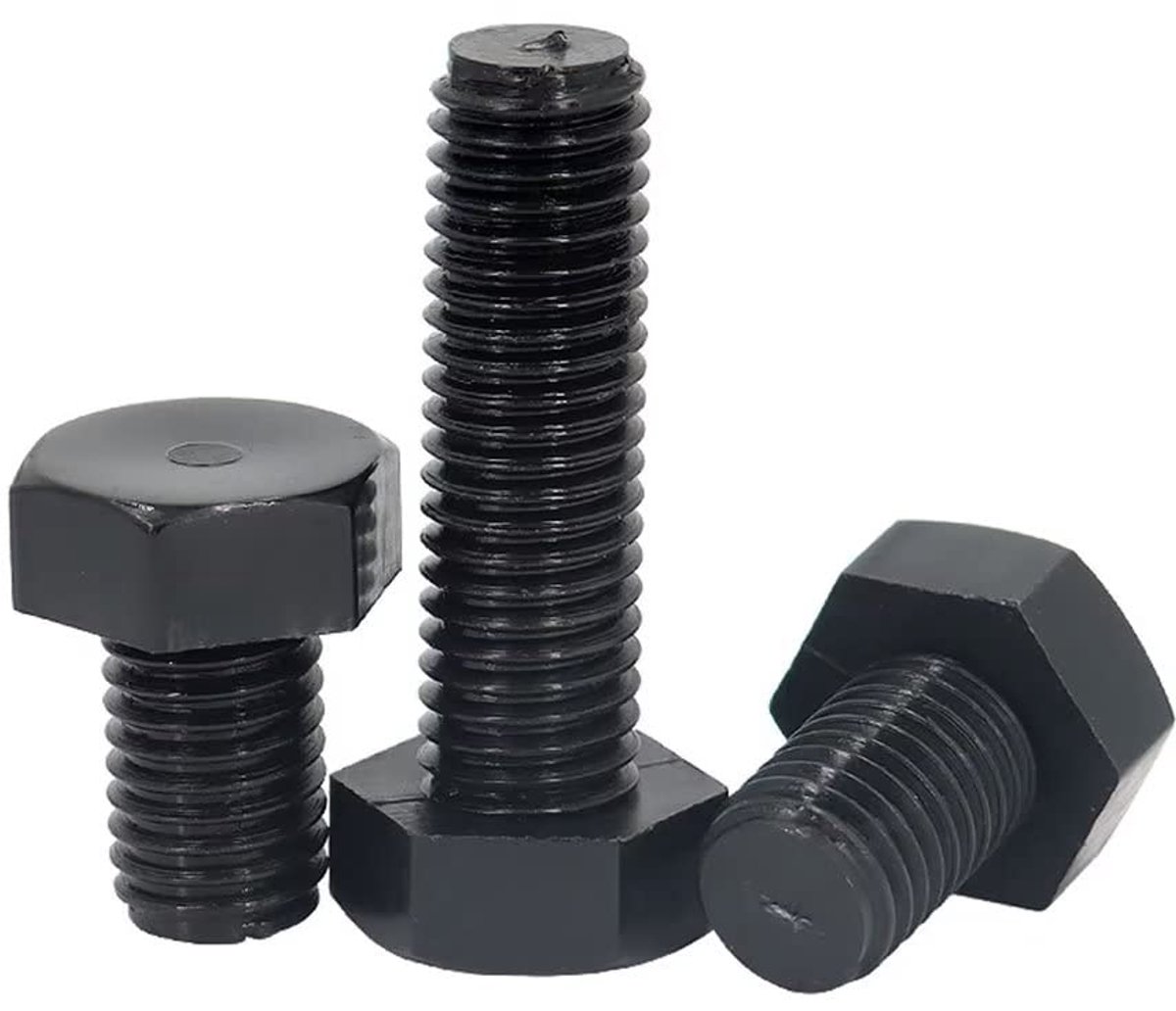 SnelShoppen - Plastic Schroeven Nylon Zeskant Schroeven Volledig Gewikkeld Machine Schroeven Zwart M6x20mm (30 STUKS)