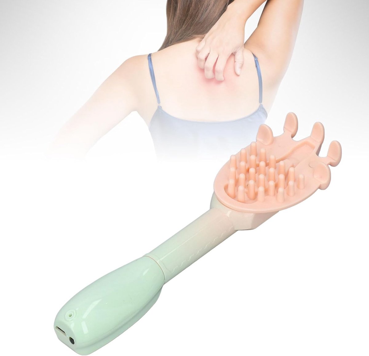 SnelShoppen - Elektrische Rugkrabber 45 Cm Uittrekbaar met Effectieve Trillingsmassage, Ergonomische Handgreep voor Thuis en Reizen (Overgangskleur)