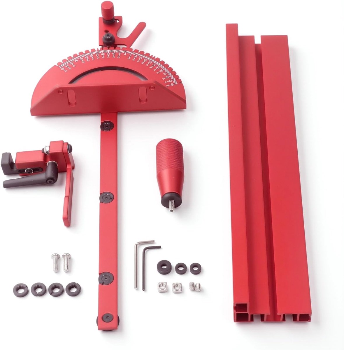 SnelShoppen - Hoekmeter voor Tafel, Hoekmeetlat met Limiet Schakelaar, Nauwkeurige Hoekmeting voor Tafel, Geschikt voor T-Rail, Aluminium Legering
