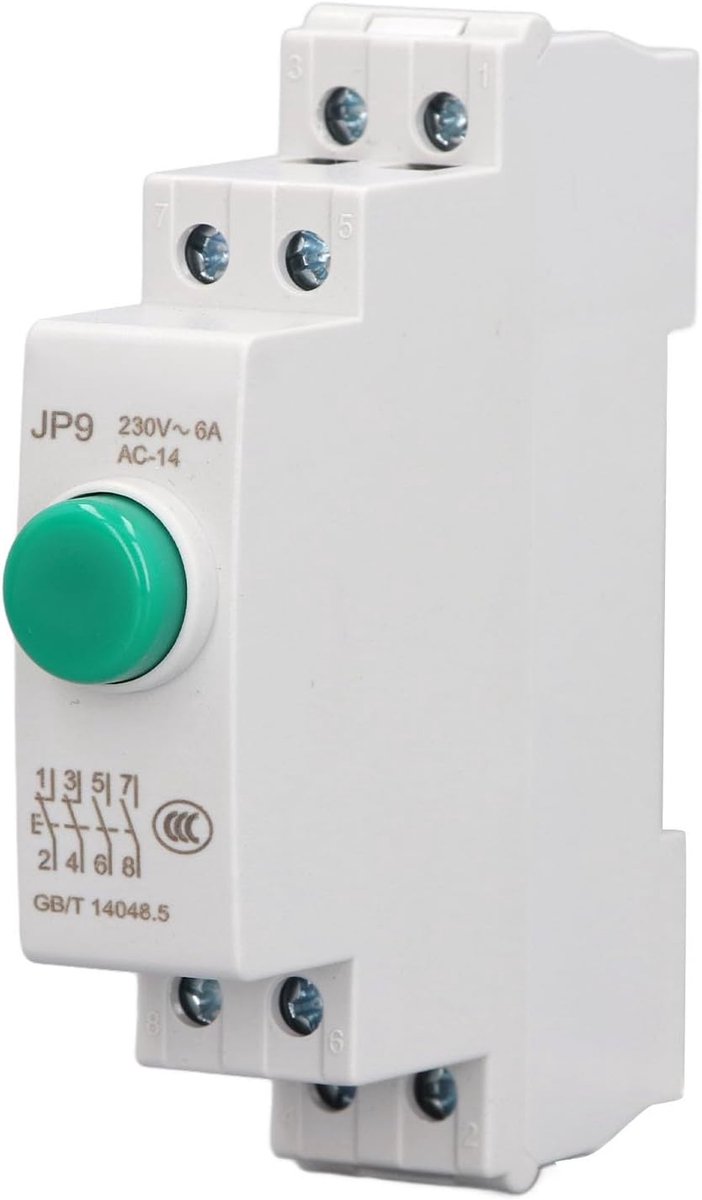 SnelShoppen - Din Rail Drukknop Schakelaar AC230V 2NO 2NC Voor Magnetische Start Schakelaar Elektrische Lijn Controle, Eenvoudig Te Installeren, Compa