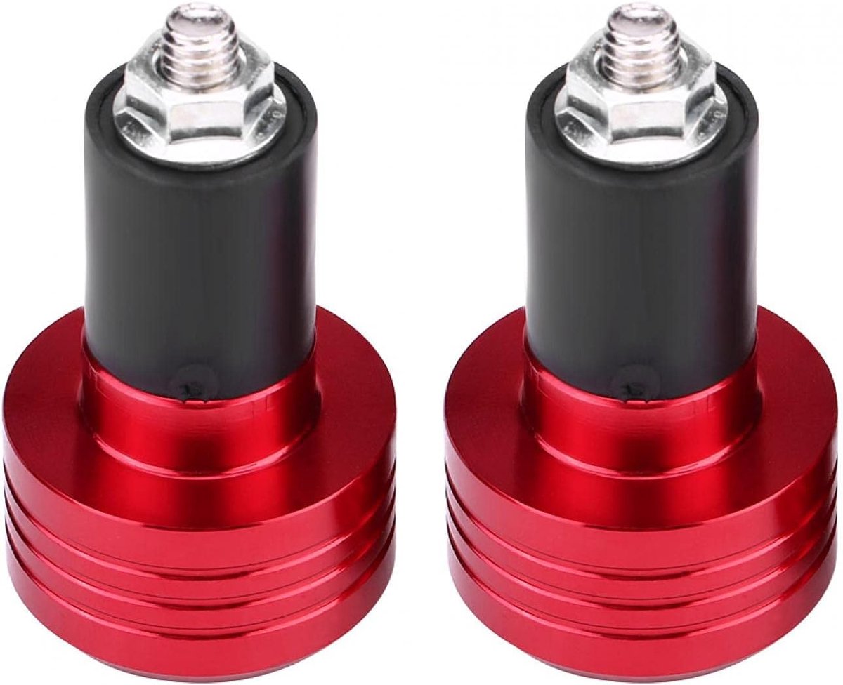 SnelShoppen - Motorfiets Stuurgrepen Links en Rechts - Rode Stanguiteinden - 22 mm Universele Aluminium Motorfietsgreep - Gewichtsbalansplug - Perfect