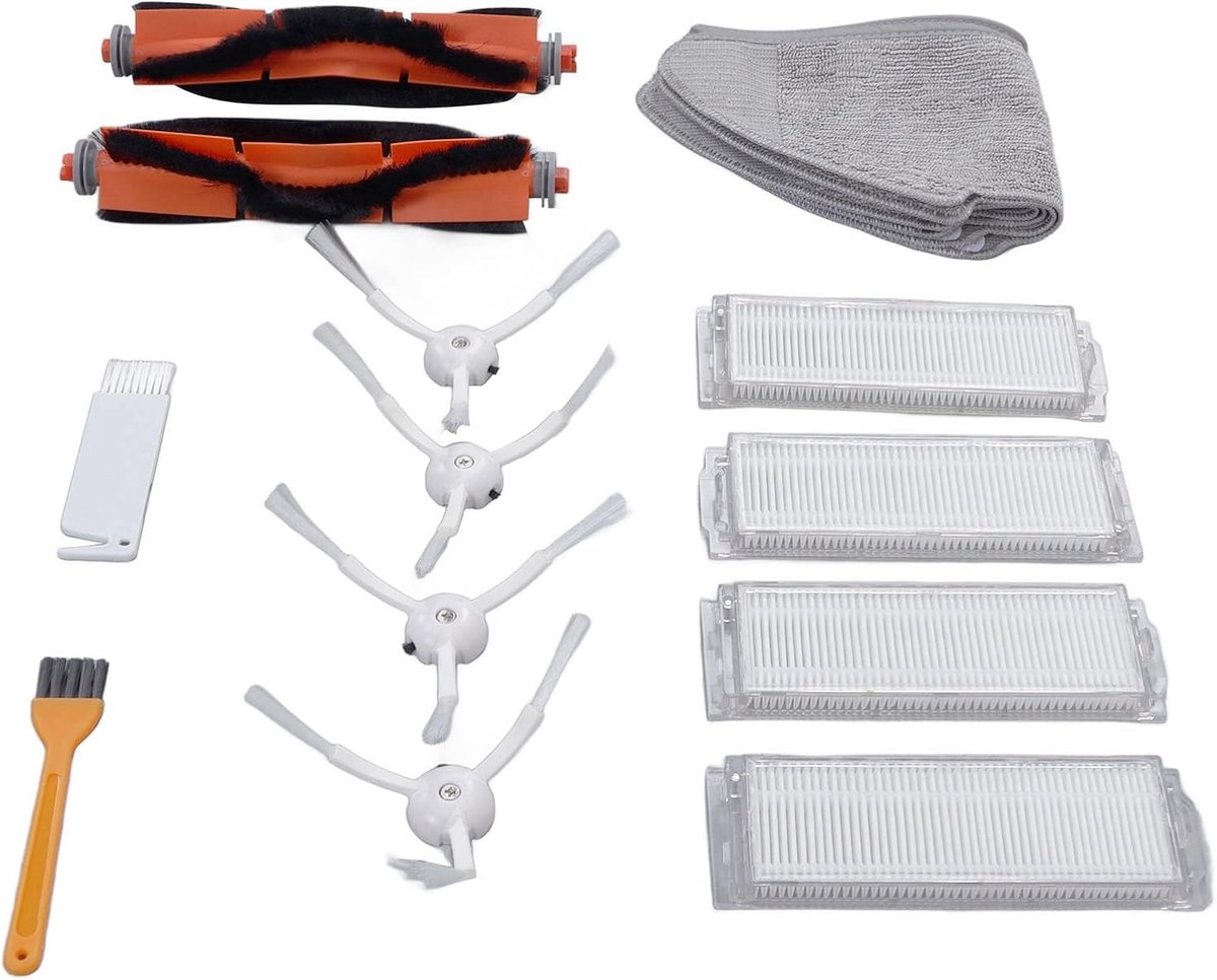 SnelShoppen - Vervangfilter Mop Borstel Kit Stofzuigeraccessoires voor Mi Robot Stofzuiger Mop 2 Lite Pro MJSTL MJST1S - Hoogwaardige ABS, Katoen, 3-d