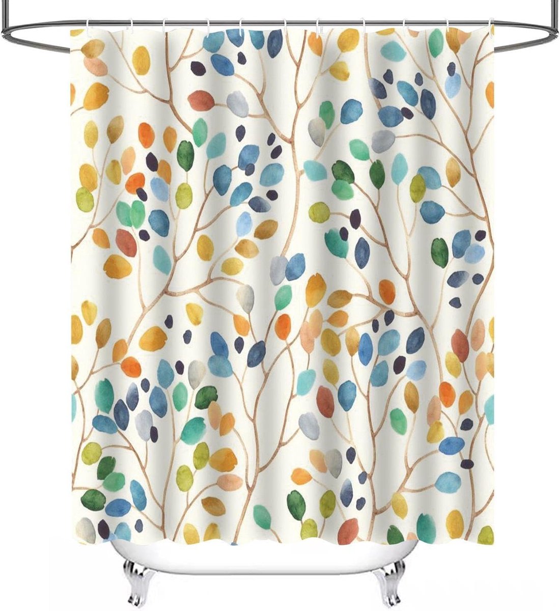 SnelShoppen - Kleurige Planten Douchegordijn 120x180 cm, Waterdicht en Schimmelbestendig, Decoratief Badkamer Gordijn voor Badkamer en Douche