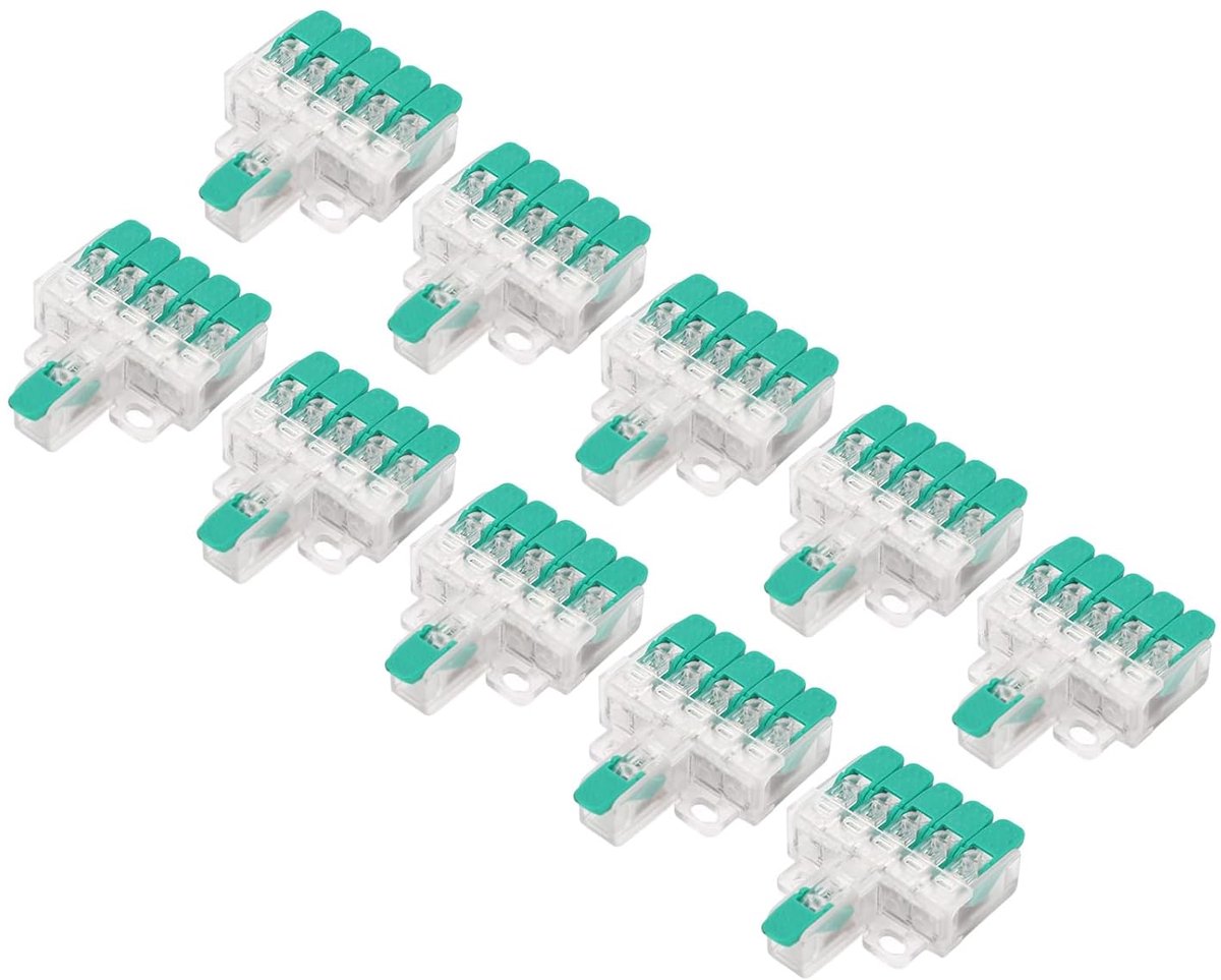 SnelShoppen - 10Pcs 1 in 5 uit Klemmen, Draad Splitter Connectoren, 41A 450V Elektrische Verbinder Set voor 10-20AWG, Vlamvertragend PA Materiaal, Lic