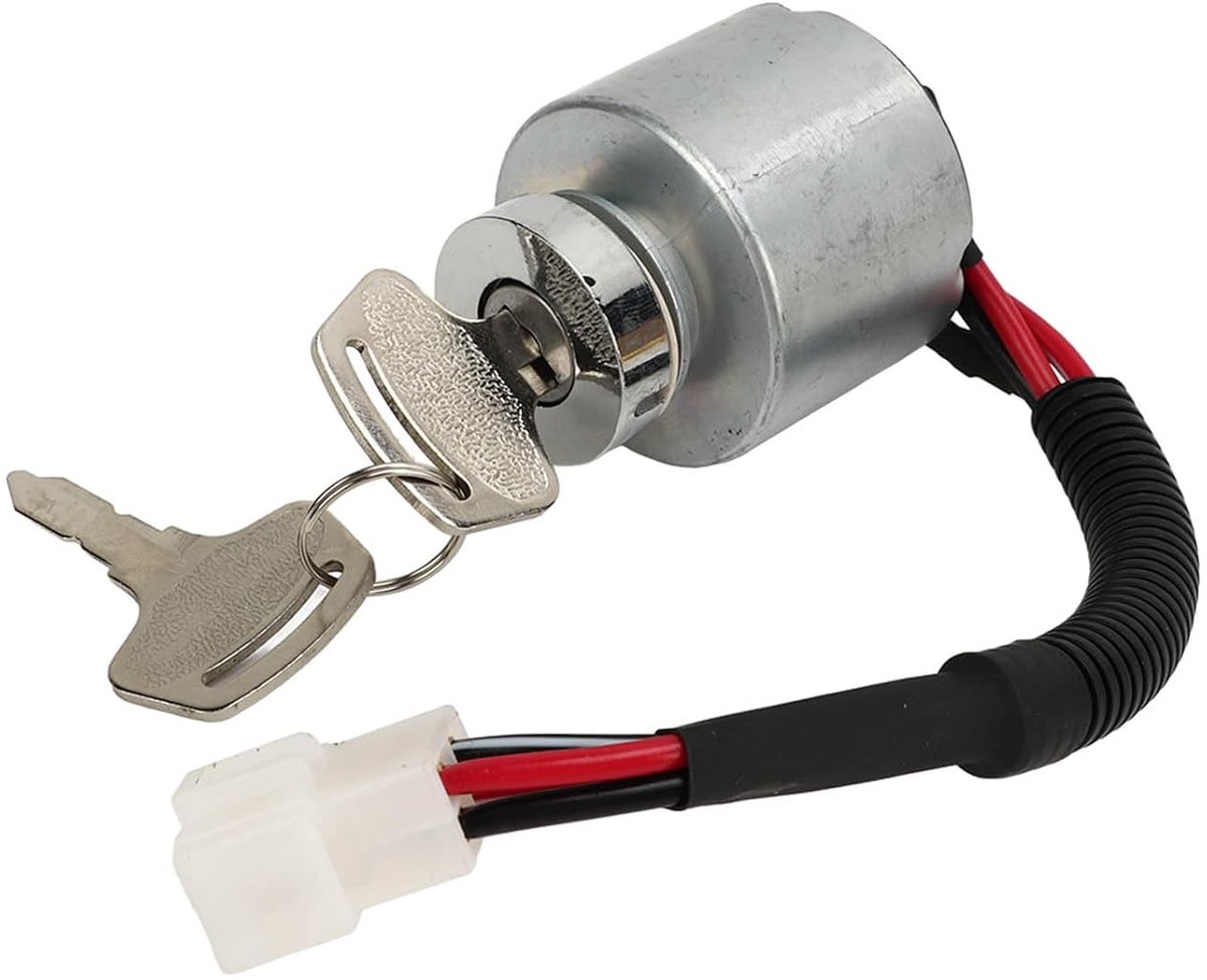 SnelShoppen - Startschakelaar Motor, Ontstekingsslot met 2 Sleutels, Starter Switch, Geschikt voor BX1500D BX1800D BX1830D, Zilver, Sterke Compatibili